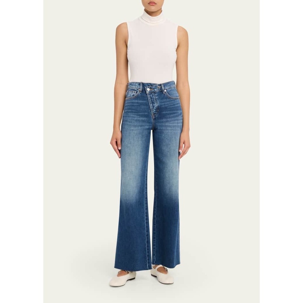 Veronica Beard Taylor Wide Leg Jeans Womens 29 Blue Crossover NWT